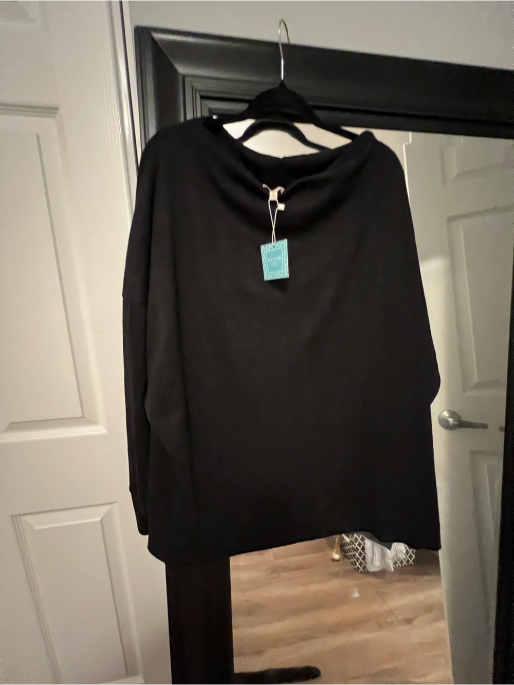 Women's Black Cowl Neck Blouse - Classic Draped Top